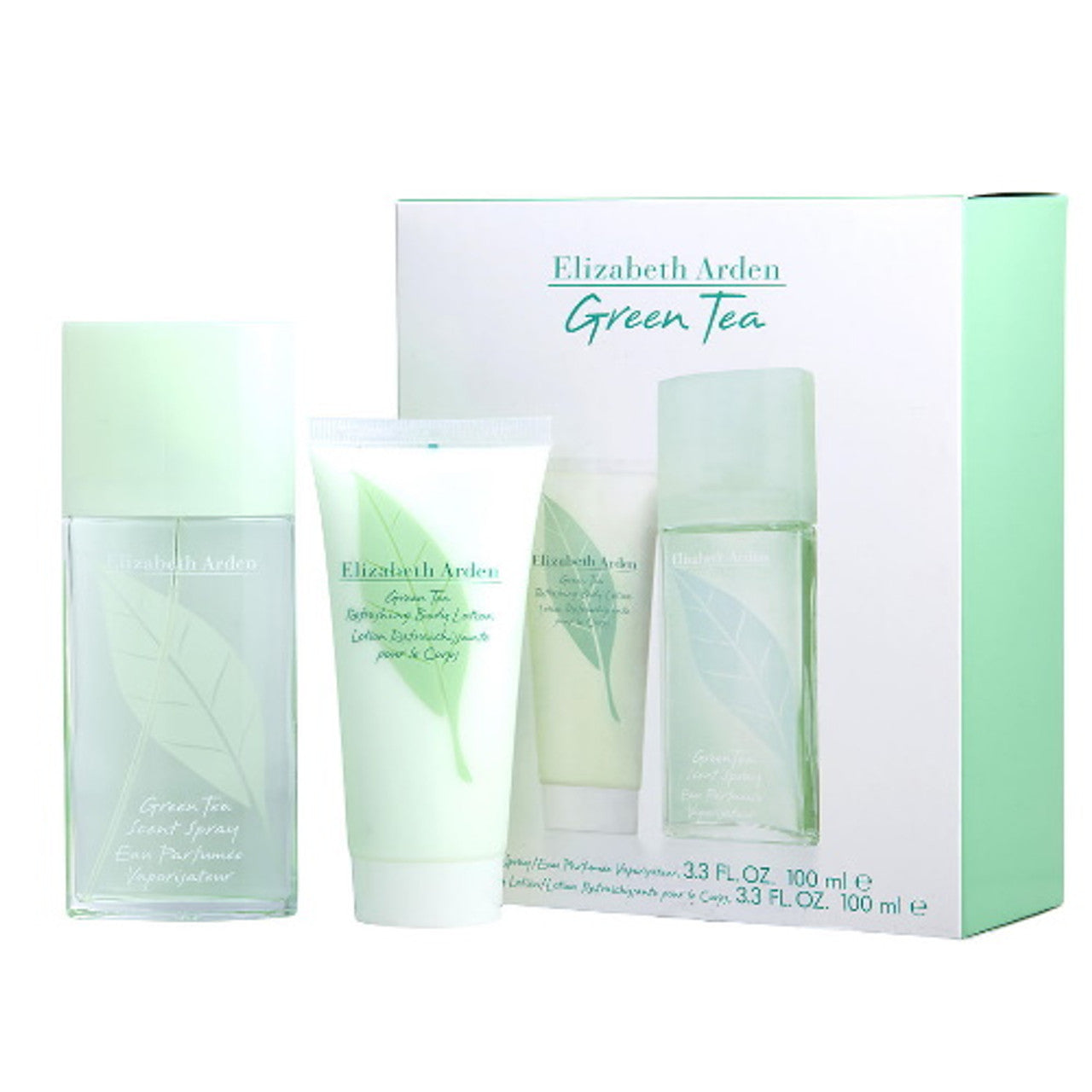 Green Tea by Elizabeth Arden 3pc Gift Set EDP 3.3 oz + Body Lotion for Women