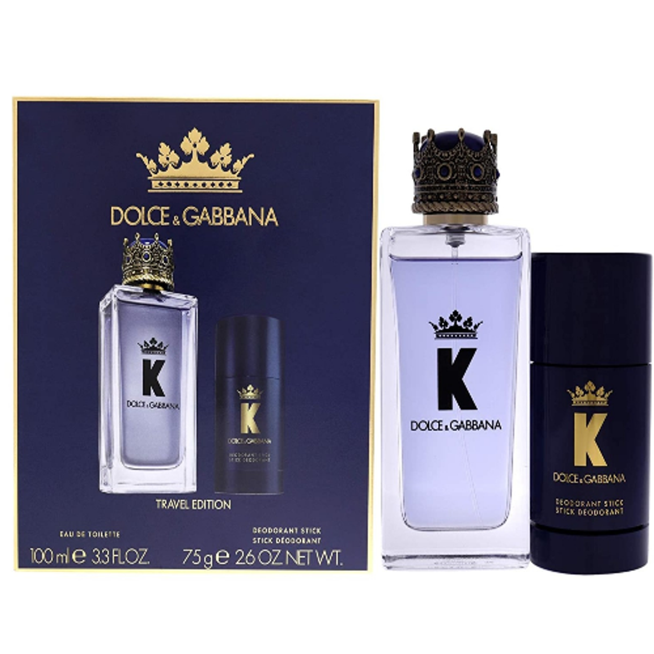 K by Dolce & Gabbana 2pc Travel Gift Set EDT 3.3 oz + Deodorant Stick for Men