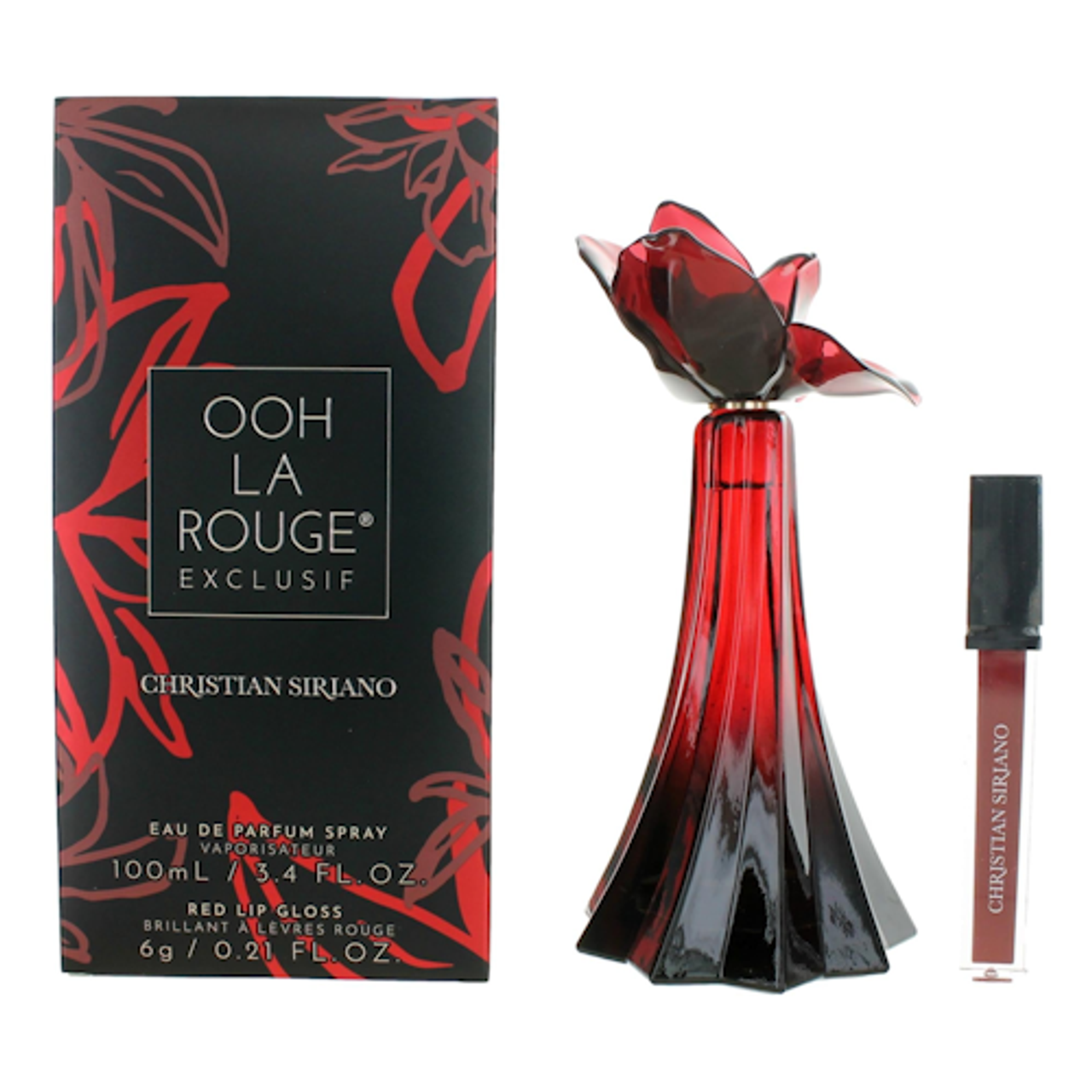 Ooh La Rouge Exclusif by Christian Siriano 3.4 oz EDP + 0.21 oz Red Lip Gloss for Women