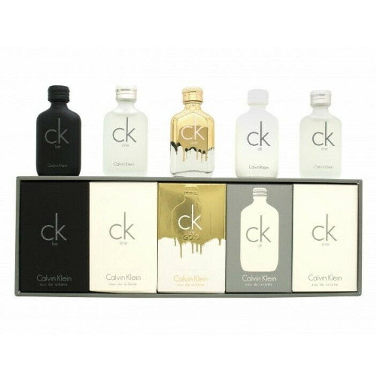 Calvin Klein 5pc Mini Gift Set 0.33 oz EDT Ck Be+ One+ Ck All + One Gold Unisex