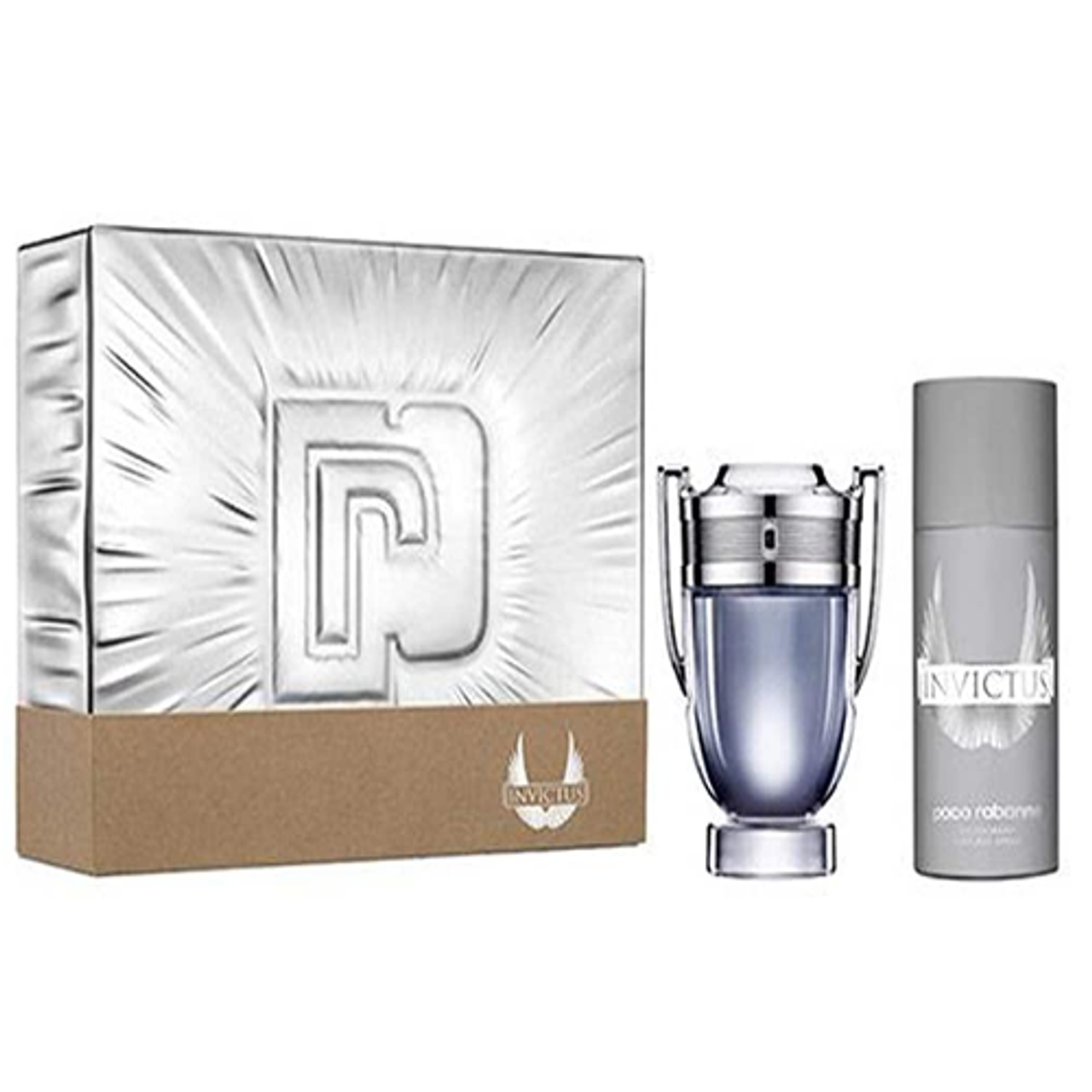 Invictus by Paco Rabanne 2pc Gift Set EDT 3.4 oz + Deodorant Spray for Men