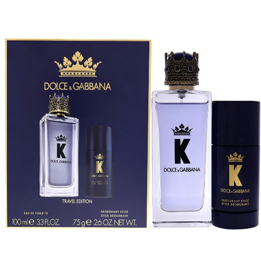 K by Dolce & Gabbana 2pc Travel Gift Set EDT 3.3 oz + Deodorant Stick for Men