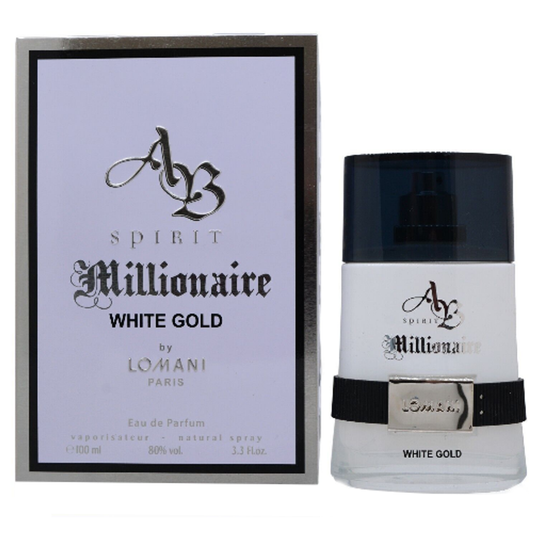 Ab Spirit Millionaire White Gold by Lomani 3.3 oz EDP for Men