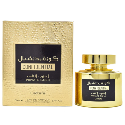 Confidential Private Gold by Lattafa 3.4 oz EDP for Unisex