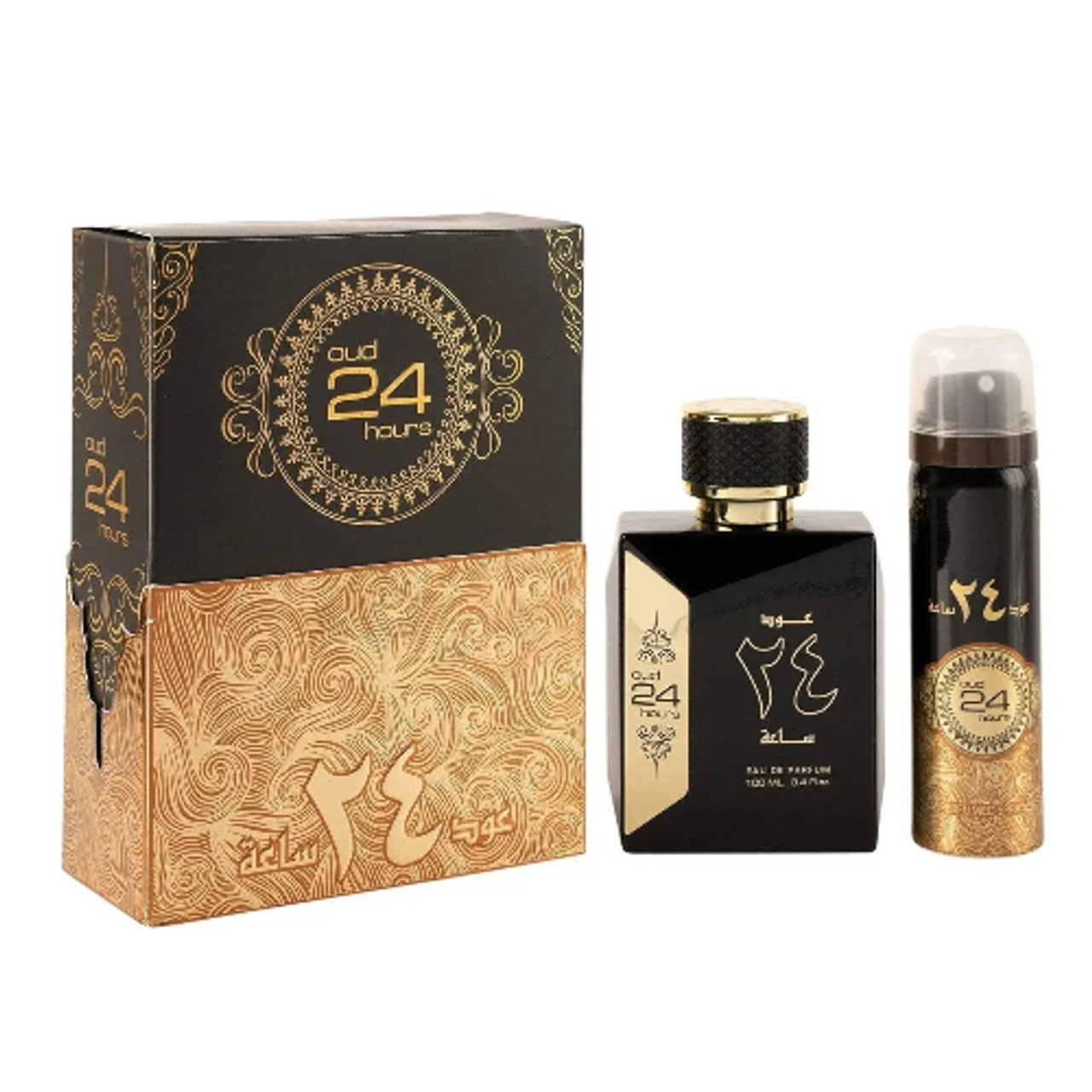 Oud 24 Hours by Ard Al Zaafaran 2.72 oz EDP + 1.7 oz Deodorant Perfumed Spray for Unisex
